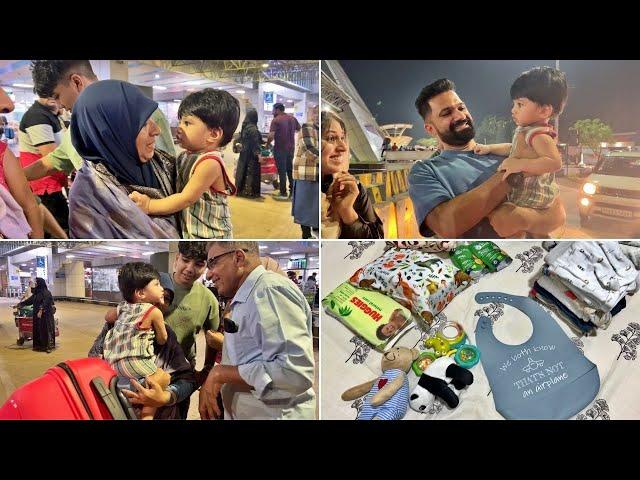 Liyaan's First Flight Trip to Meet His Grandparents | What I Packed in Mommy Bag | Kerala Vlog