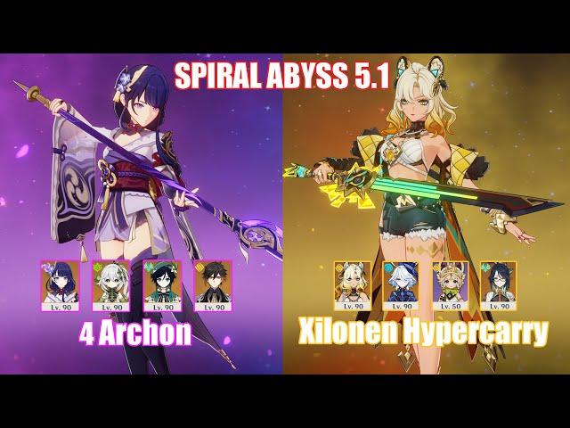 4 Archon & C0 Xilonen Hypercarry | Spiral Abyss 5.1 | Genshin Impact