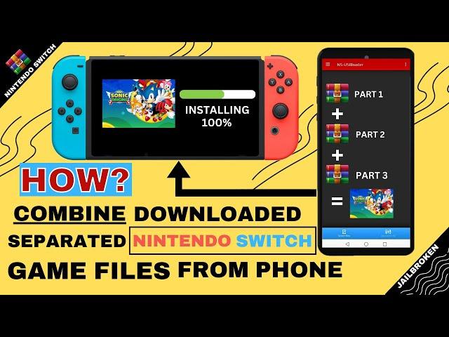Combine Two Or More Separate Nintendo Switch Game Files Into One Game Using A Phone