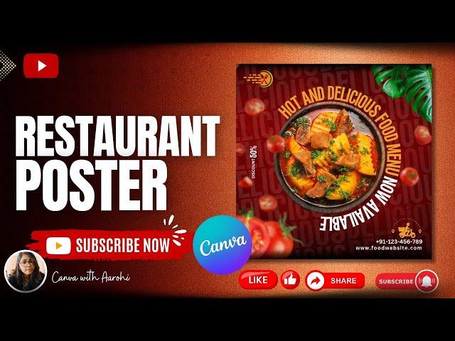 HOW TO DESIGN RESTAURANT POSTER ON CANVA! #canvatutorial #canvadesign #canvahacks #canva