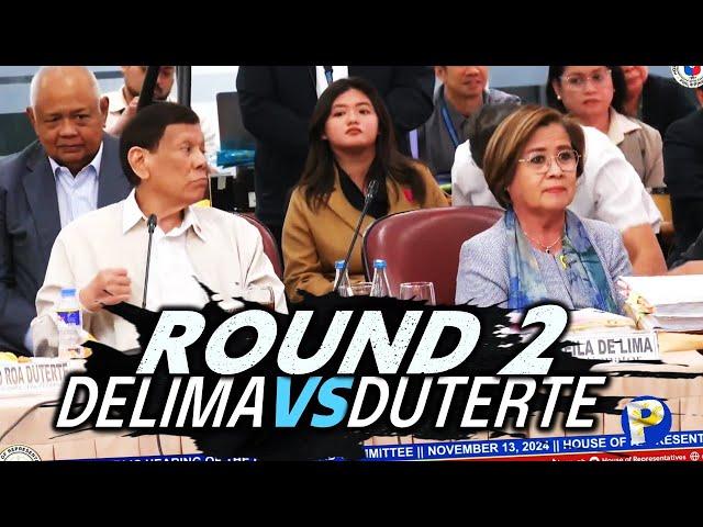 Delima vs Duterte ROUND TWO mainit na paghaharap ng dalawa sa hearing ng Quadcom