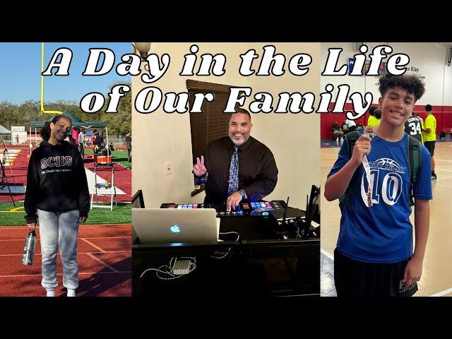 A Day in the Life of Our Family: High School Track Meet, Basketball Game, & DJ Business