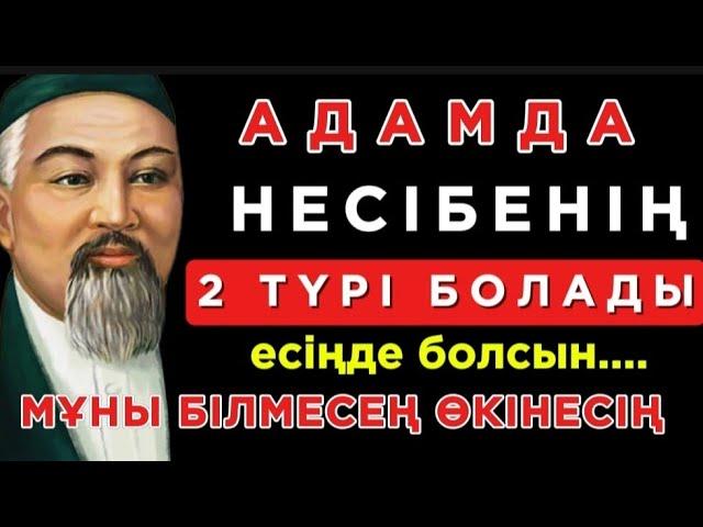  АДАМДА НЕСІБЕНІҢ 2 ТҮРІ БОЛАДЫ ЕСІҢДЕ БОЛСЫН ! ️ Нақыл сөздер. Нақыл сөздері. Дәйек сөздер.