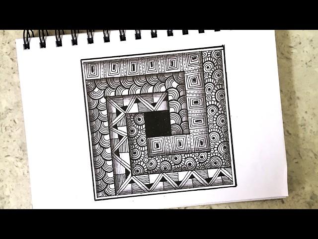 3D Square Mandala Art | Deep Steps Illusion Mandala Drawing