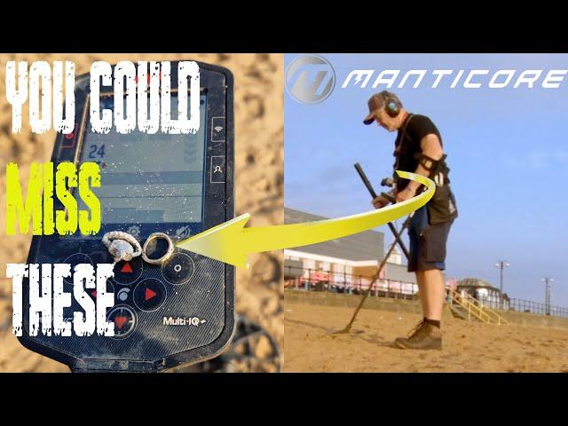 Minelab Manticore metal detecting on the beach uk