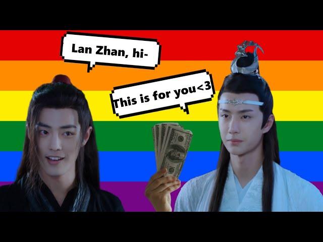 Wei Wuxian being Lan Zhan's -sugar- baby for 5 minutes (CrAcK)