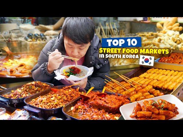 Top 10 BEST Korean STREET FOOD Markets in South Korea!