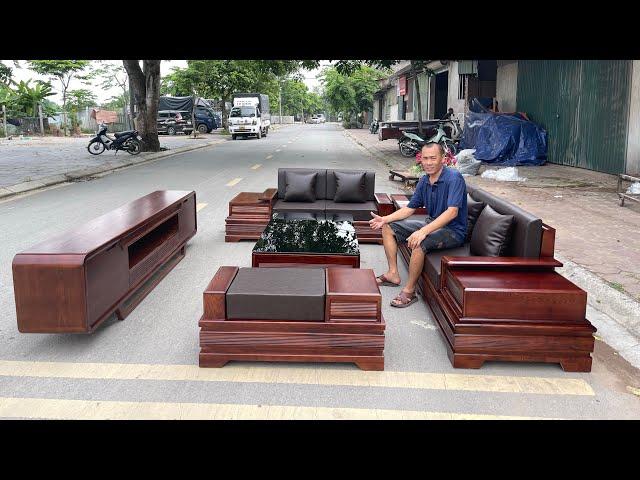 Bộ bàn ghế Sofa zito chân pháo tay cánh gà gỗ sồi Nga #xuhướng