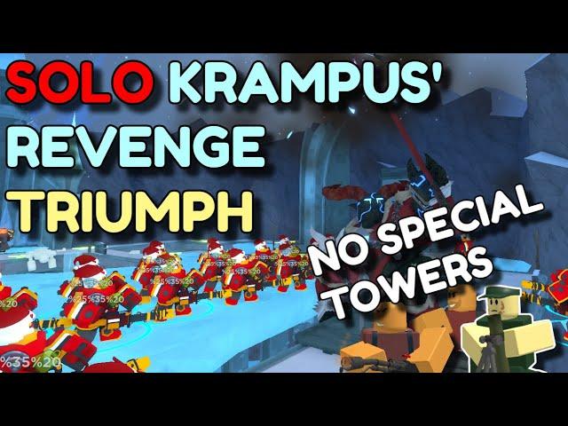 SOLO KRAMPUS' REVENGE XMAS 2023 EVENT WITH NO SPECIAL TOWERS | ROBLOX TOWER DEFENSE SIMULATOR