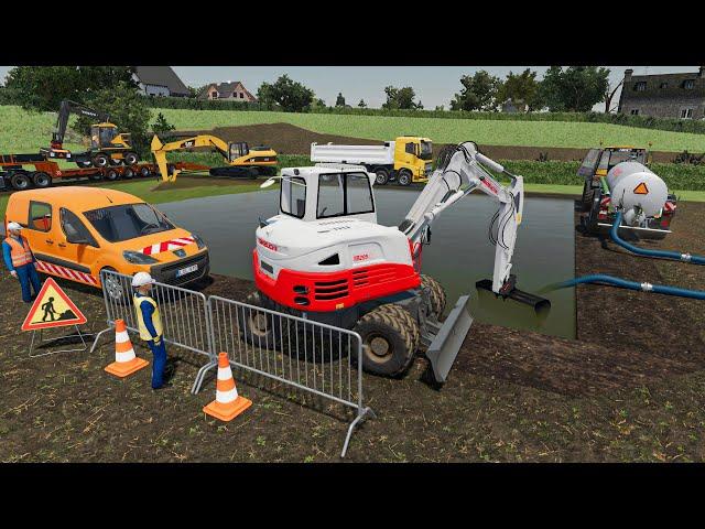 Nettoyage d'une piscine abandonnée très sale | Farming Simulator 22 travaux publics