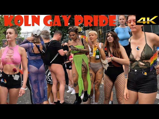 Cologne (Koln) Germany. People who are waiting for gay parade. HAPPY PRIDE