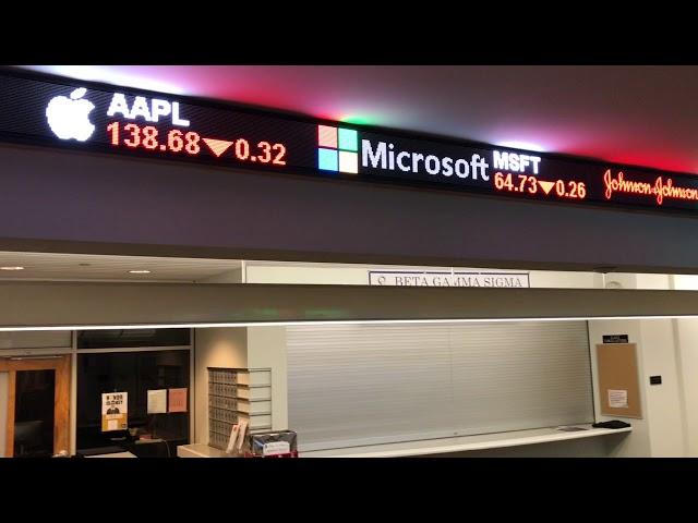 King's College LED Stock Ticker Display & Seamless LED Video Wall by On-Demand Digital Display