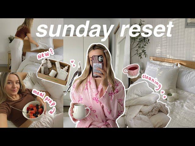 a productive + chatty SUNDAY RESET VLOG   { cleaning, meal prep, new skincare haul + more }