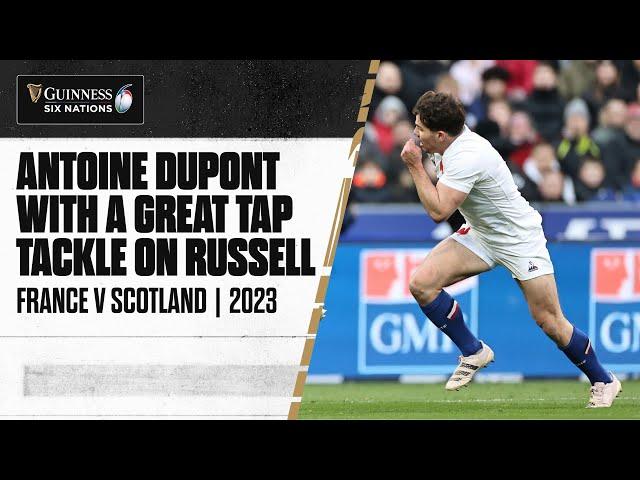 DUPONT MASTERCLASS  | A cheeky tap tackle from Antoine Dupont on Finn Russell.