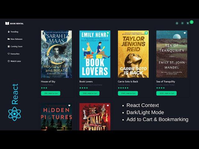 Book Rental App | React Js Project from Scratch for Beginners