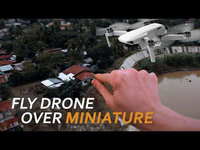 FLY DRONE OVER MINIATURE