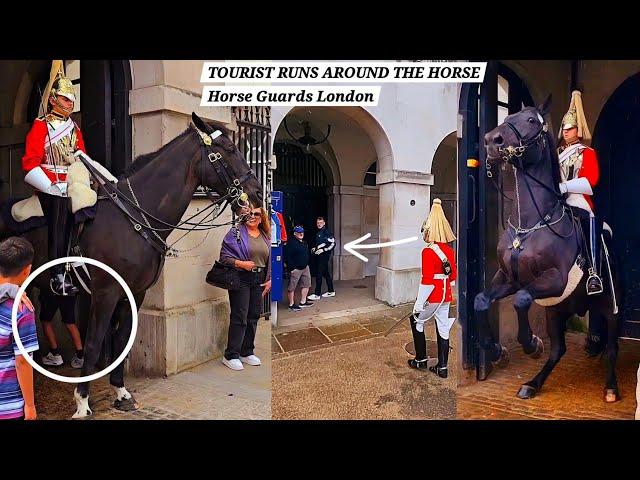 Kid Runs Inside the Box | King's Guard Had Had Enough of Rude Tourists | Unsettling Horse in London