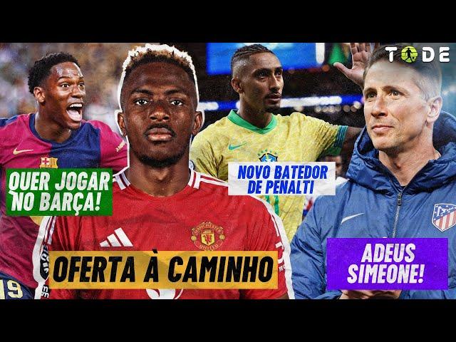 Osimhen no Manchester United l Simeone fora do Atlético l Raphinha pega vaga de Vini l J. David e+