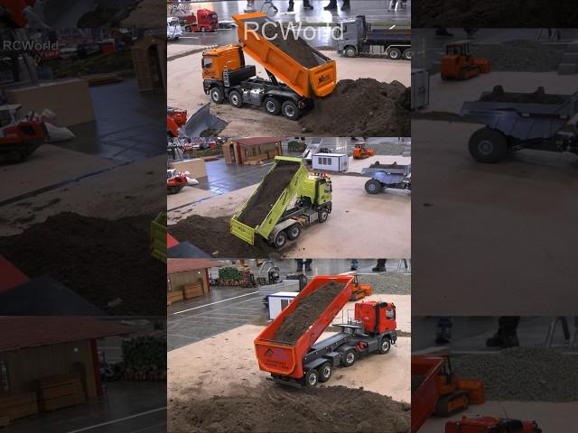 Unloading RC Trucks at Construction Site / Hobbymesse Leipzig 2024