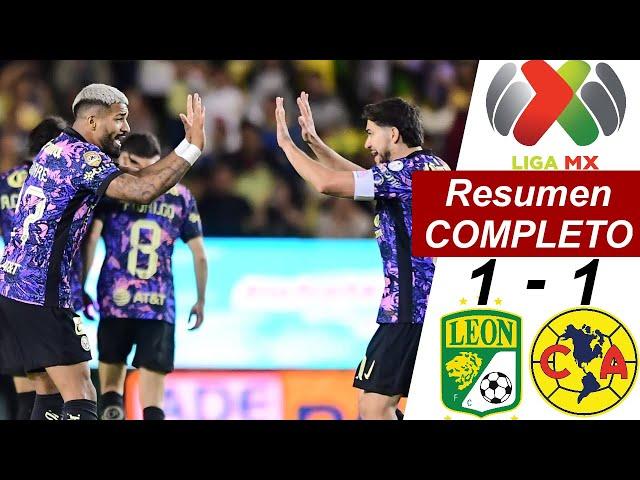 Leon vs America 1-1 Resumen Y Goles COMPLETO | Apertura | Liga MX 2024  Jornada 11