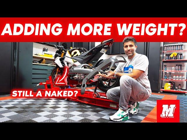 Adding WEIGHT?!? to our Aprilia Tuono V4 1100 Factory