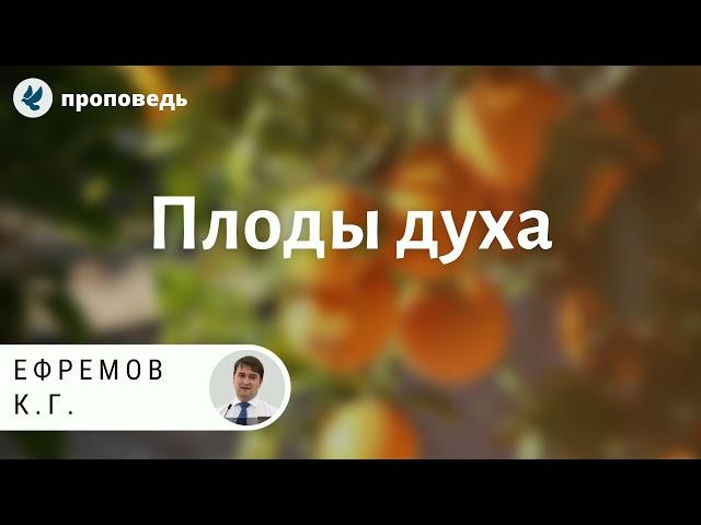 Плоды духа. Ефремов К.Г. Проповеди МСЦ ЕХБ