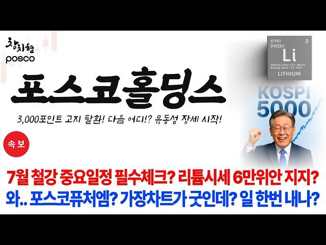 [POSCO홀딩스 주가전망] 속보7월 철강 중요일정체크! 리튬시세 6만위안 지지필수 #포스코인터내셔널 #포스코홀딩스분석 #2차전지 #리튬