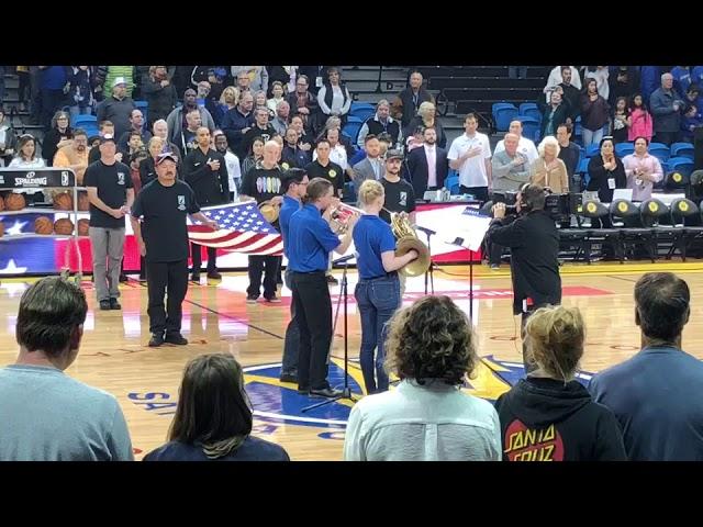 Santa Cruz Symphony / Brass Over Bridges players perform National Anthem