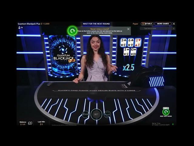 Quantum Blackjack Plus Live Casino Game by Playtech