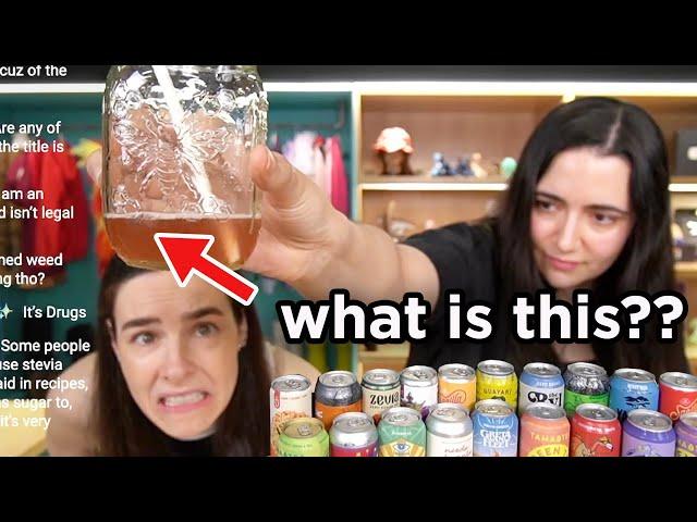 Trying 34 Canned Teas (my stomach hurts) ft. @safiya