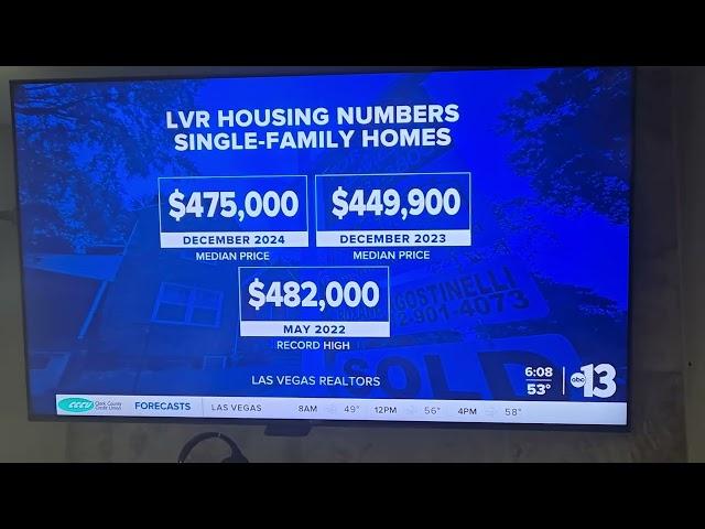 Las Vegas Realtors Housing Numbers Channel 13 1.7.25