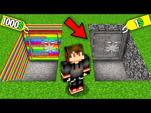 $1 vs $1,000,000 BEDROCK BUNKER IN MINECRAFT