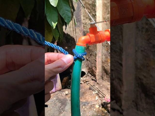 Great knot skill for a garden hose at home!