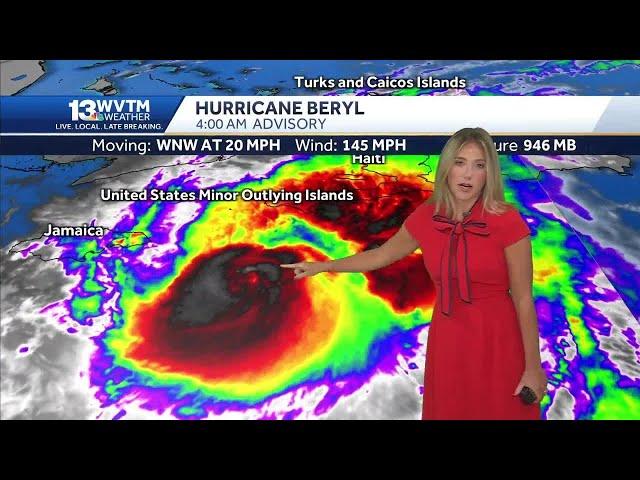 Hurricane Beryl to bring life-threatening impacts to Jamaica Wednesday