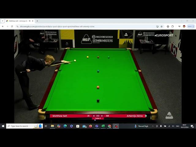 Sore Looser...Matthew Selt v Artemijs Zizins - German Masters Qualifiers 2024