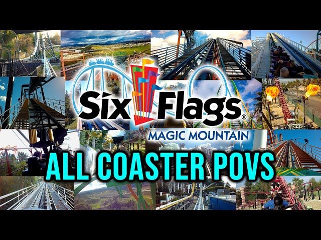 Six Flags Magic Mountain All Major Coaster POV Compilation in 4K