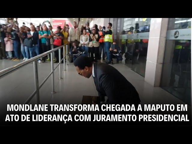 No Aeroporto de Maputo, Venâncio Mondlane surpreende com juramento de honra presidencial