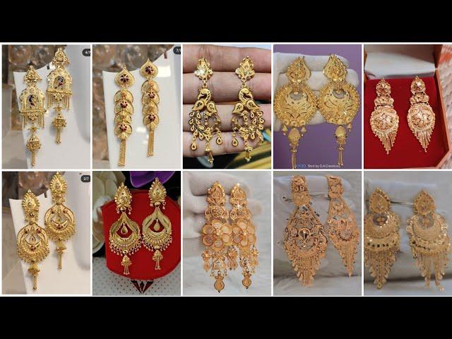 Latest gold earrings designs with weight and price