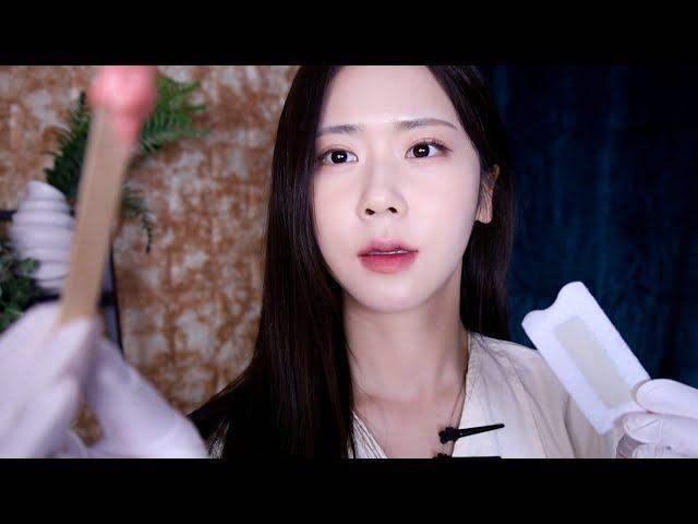 ASMR.sub Sleepy Eyebrow Waxing Shop | Eyebrow scissors, latex gloves, tape, screw brush, eyebrow