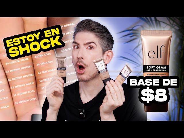 NUEVA BASE VIRAL DE 8 $ LA PONGO A PRUEBA POR 12 HR . VALE LA PENA ? ELF SOFT GLAM FOUNDATION