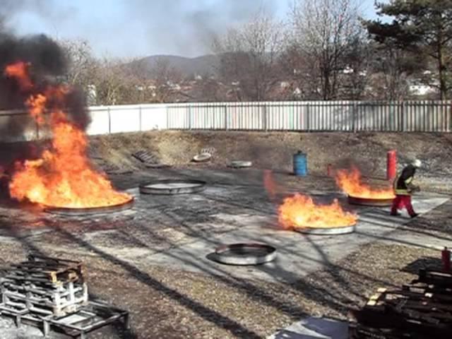 Löschen mit Feuerlöscher