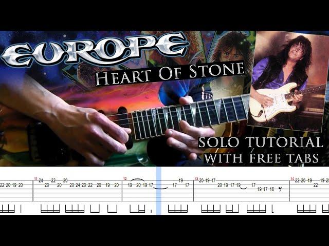 Europe - Heart of Stone guitar solo lesson (with tablatures and backing tracks)