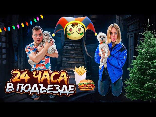 24 ЧАСА В ПОДЪЕЗДЕ С КОТОМ И СОБАКОЙ | ФАСТФУД МАСКАРАД В РЕАЛЬНОЙ ЖИЗНИ