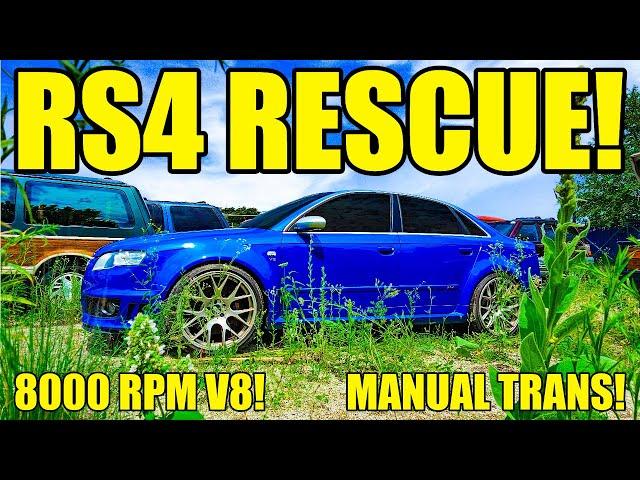 Rescuing A Rare Audi RS4! Got It Running Perfectly After Sitting For Years! 8000 RPM V8!