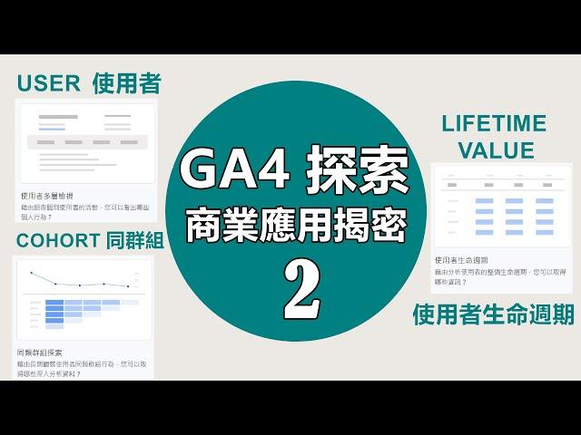 #70  #GA4 探索技巧具體商業應用揭密 2 ：使用者、同群組與 使用者生命週期價值分析 | 第一支免費開講 #GA4 探索技巧的中文影片【傑西哥的企業創新診療室】