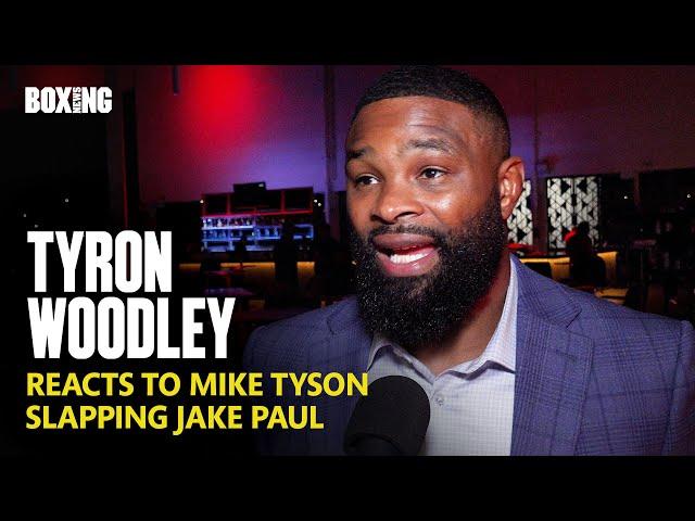 Tyron Woodley Reacts To Mike Tyson Slapping Jake Paul