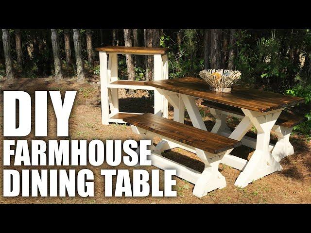 How To Build A Farmhouse Table with Build Plans