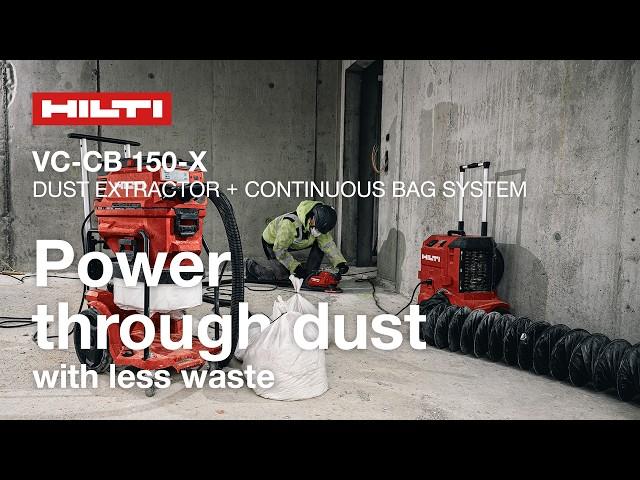 Hilti VC 150 Dust Extractor + VC-CB Continuous Bag System - Power through dust with less waste