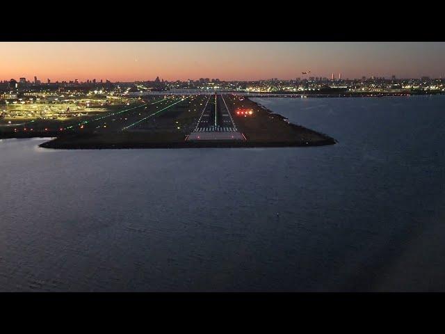 Sunset in New York - KORRY4 - RNAV X rwy 31 LGA (A320 NEO)