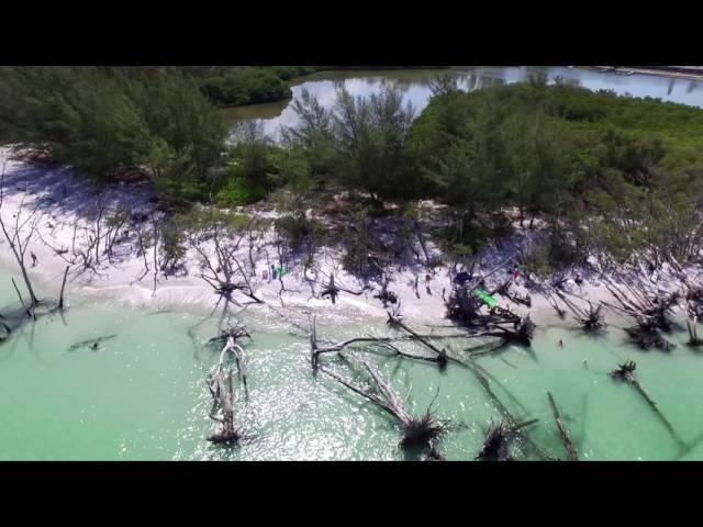 Drone footage of Beer Can Island in Longboat Key, FL